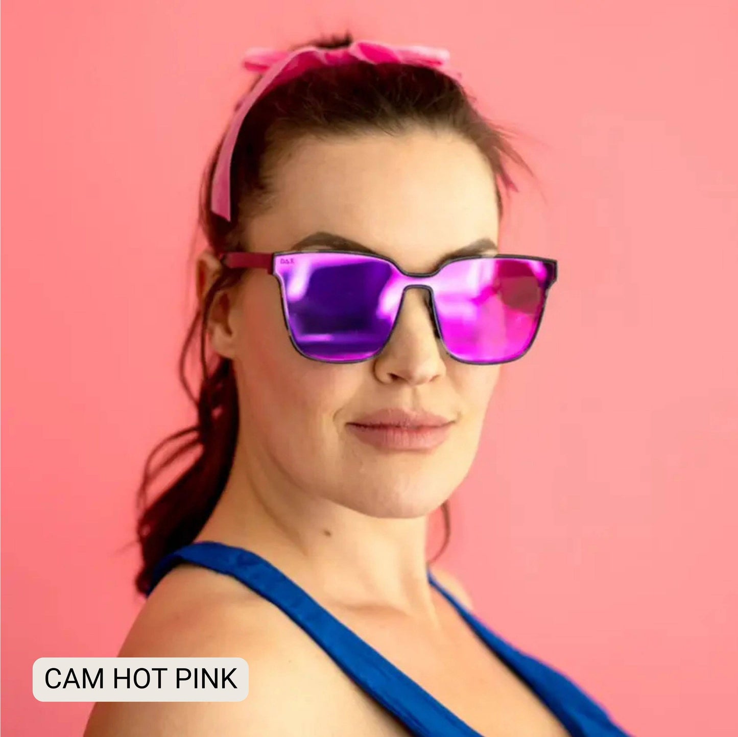 Cam - Women's Medium/ Large Square Sunglasses: Silver Dax Fl