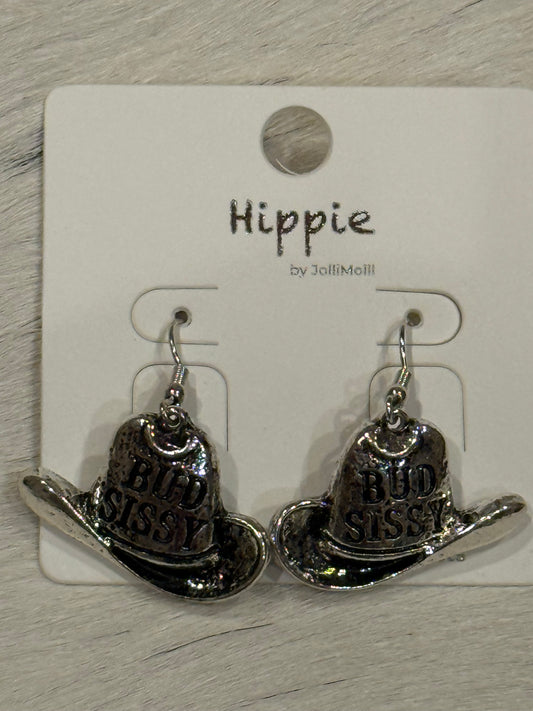 Bud And Sissy Cowboy Hat Earrings