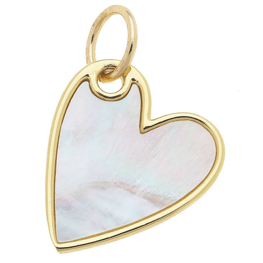 Heart Charm in Mother of Pearl Canvas