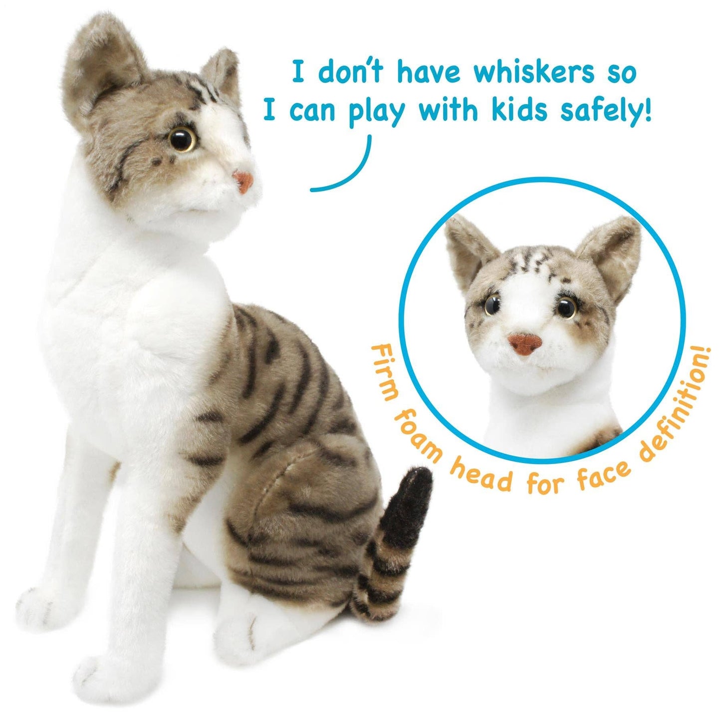 Amy The American Shorthair Cat | 14 Inch Stuffed Animal Plush | Viahart