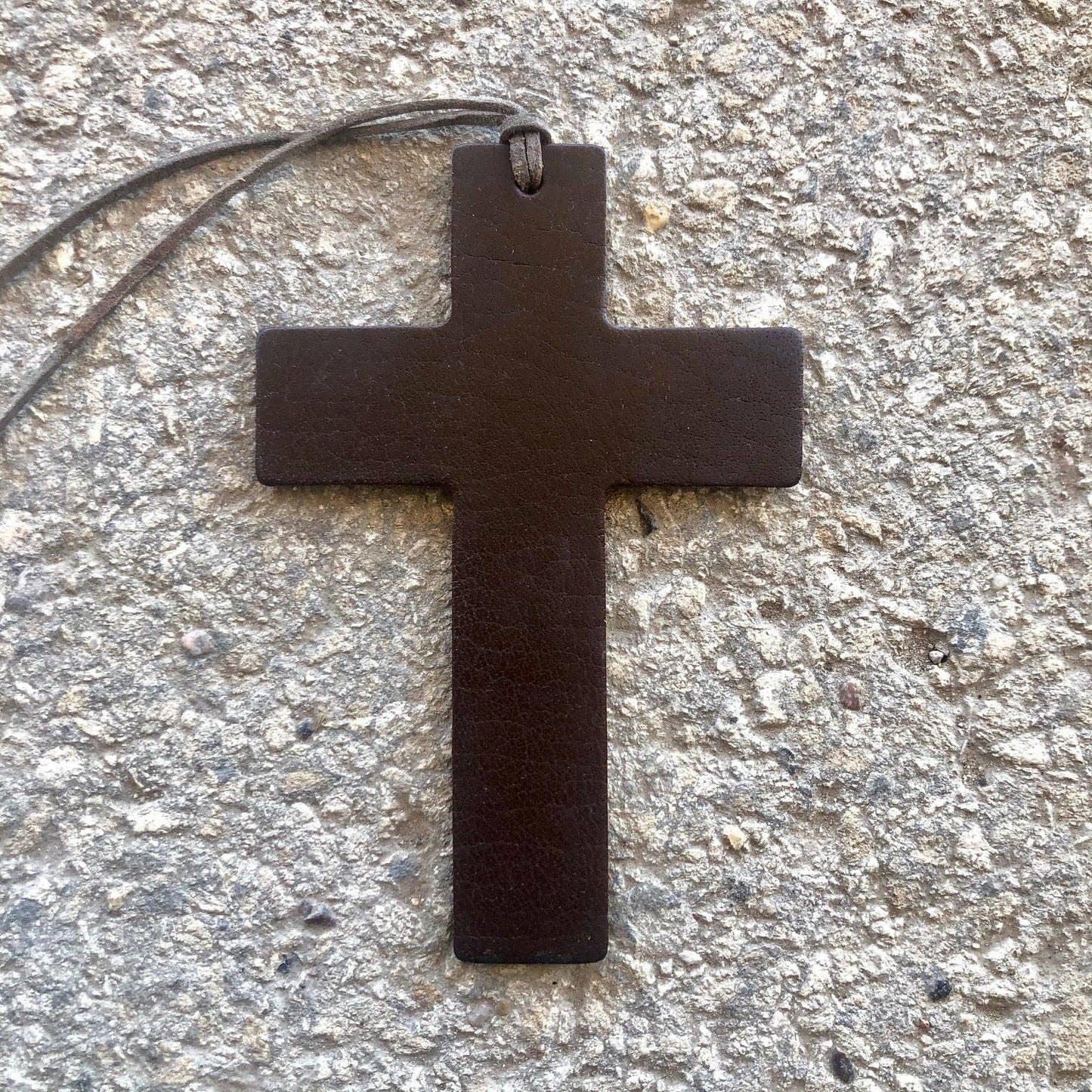 Leather Cross Vehicle Air Freshener BROWN / CABANA BREEZE Callahan