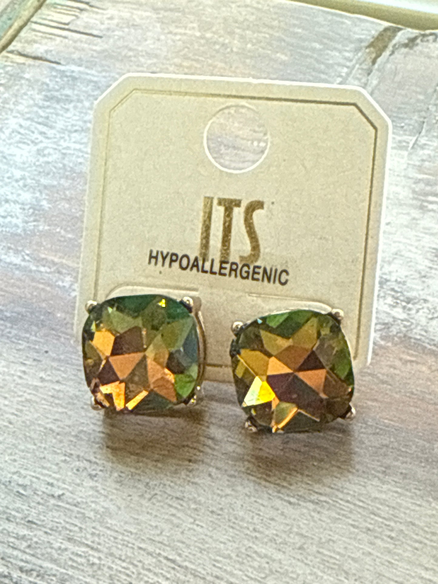 Square Its Crystal Studs