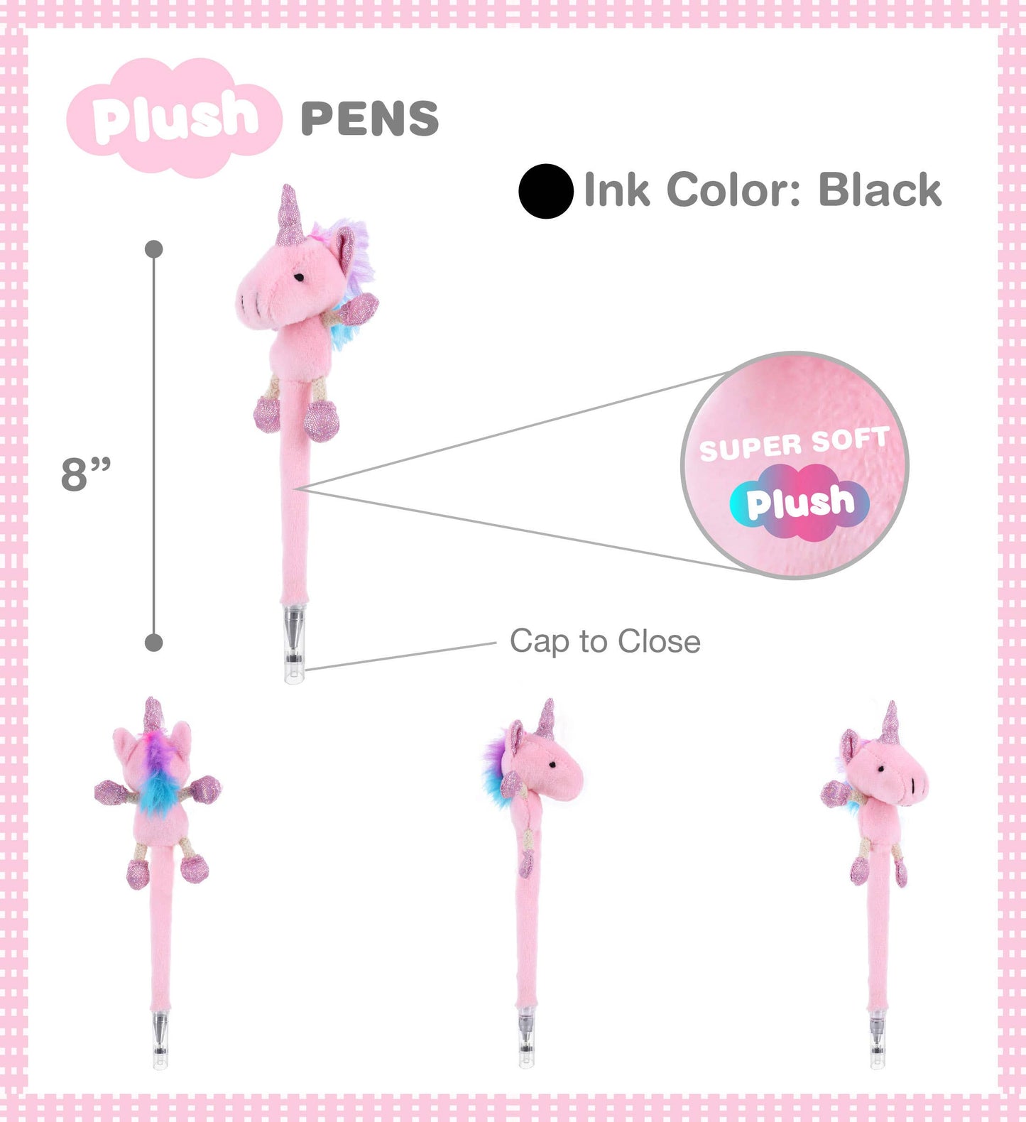 Pink Unicorn Plush Pen CGlobal Fl/ Tx