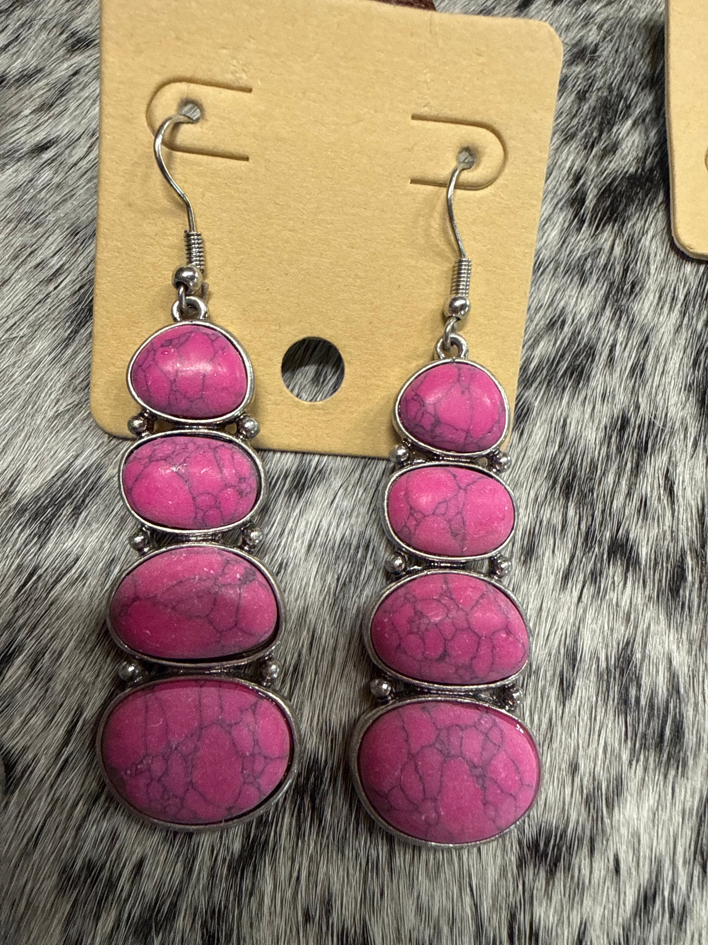 Quad Stone Tiered Western Earrings