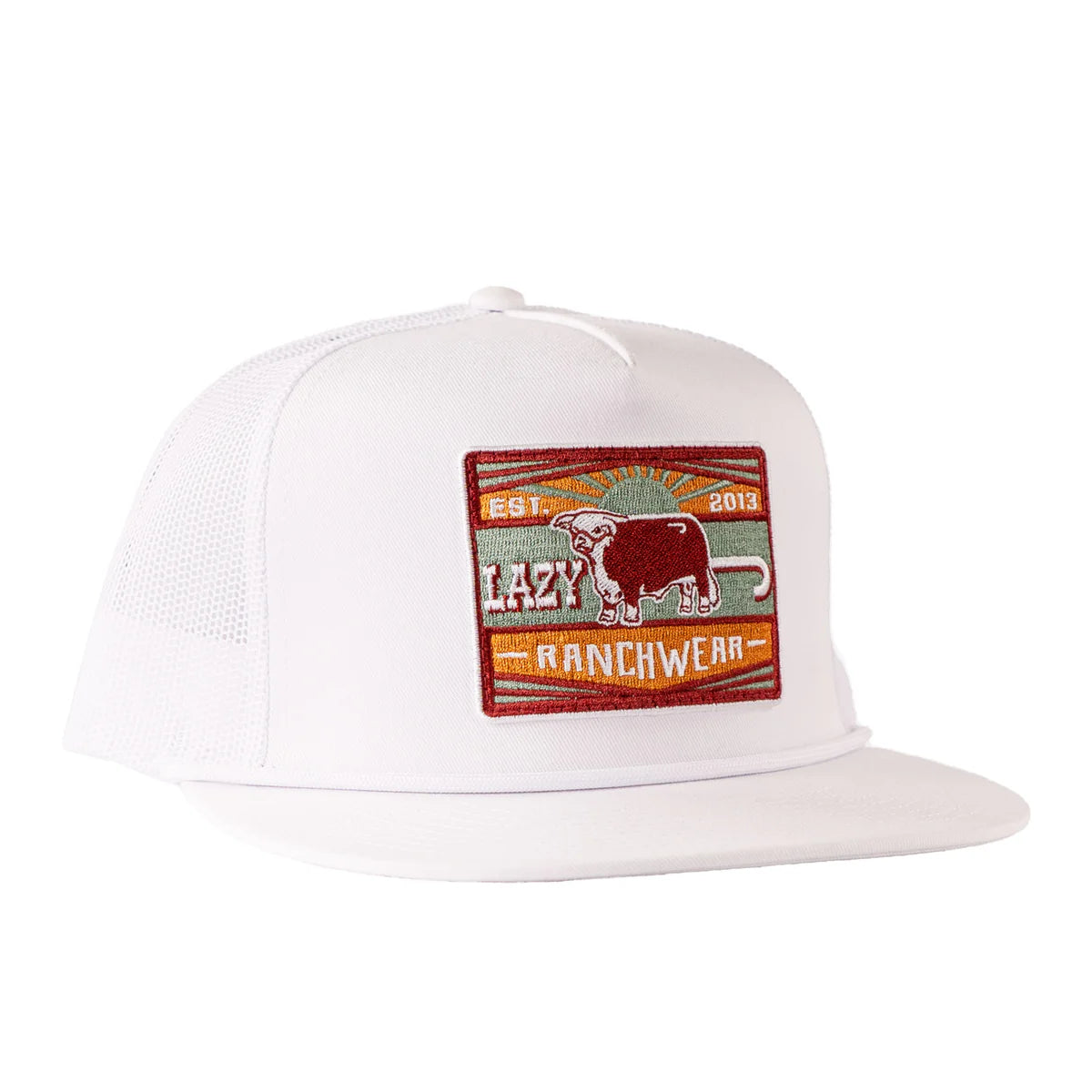 Lazy J Ranchwear White Maroon Smokess Classic Trucker Hat