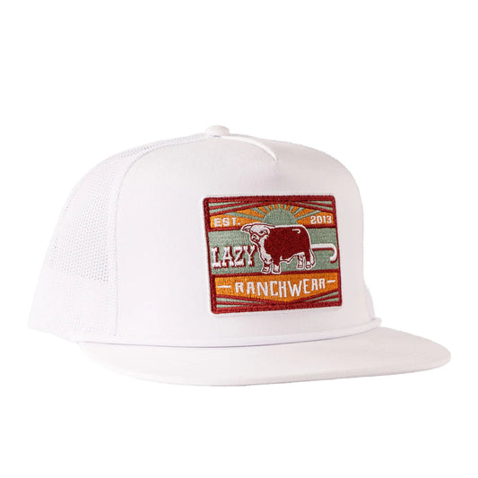 Lazy J Ranchwear White Maroon Smokess Classic Trucker Hat