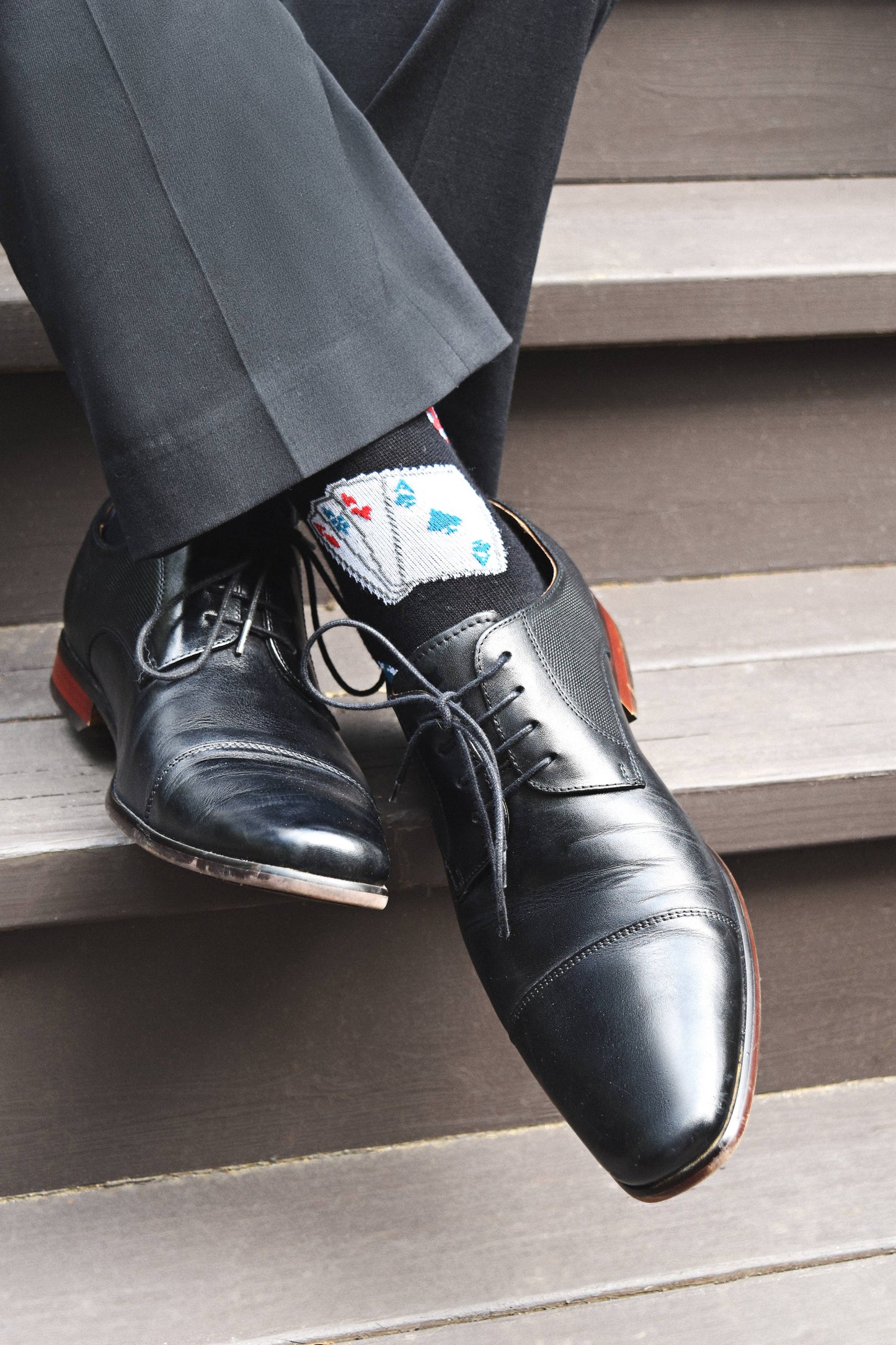 MeMoi Poker Face Playing Card  Mens Socks: Crockery / 10-13 Inf Class
