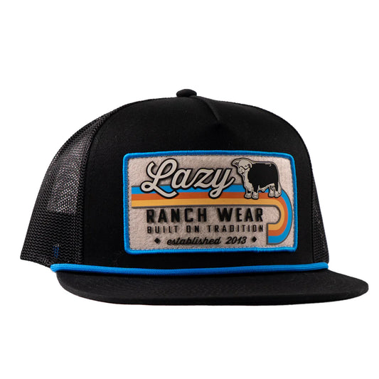 Lazy J Ranchwear Black Van Horn Classic Rope Trucker Hat