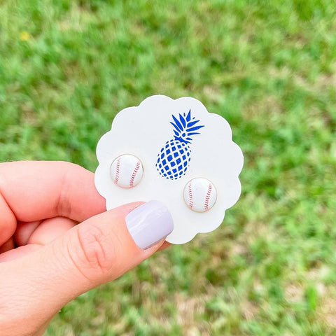 Baseball Enamel Stud Earrings Prep Obsessed