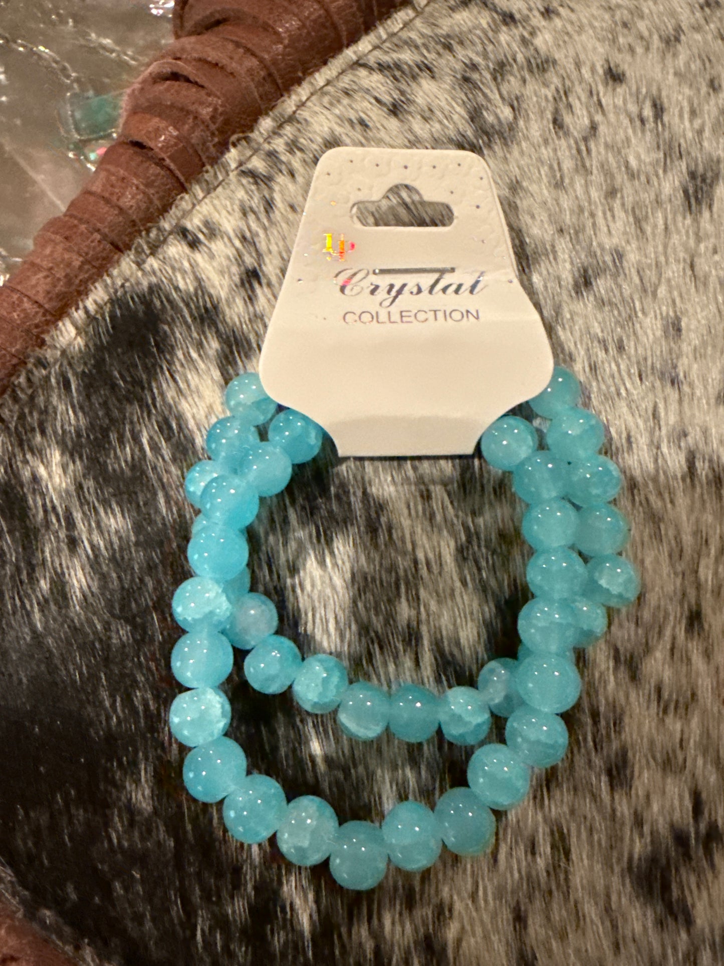 Crystal Collections Bracelet Pair Turquoise or Pink