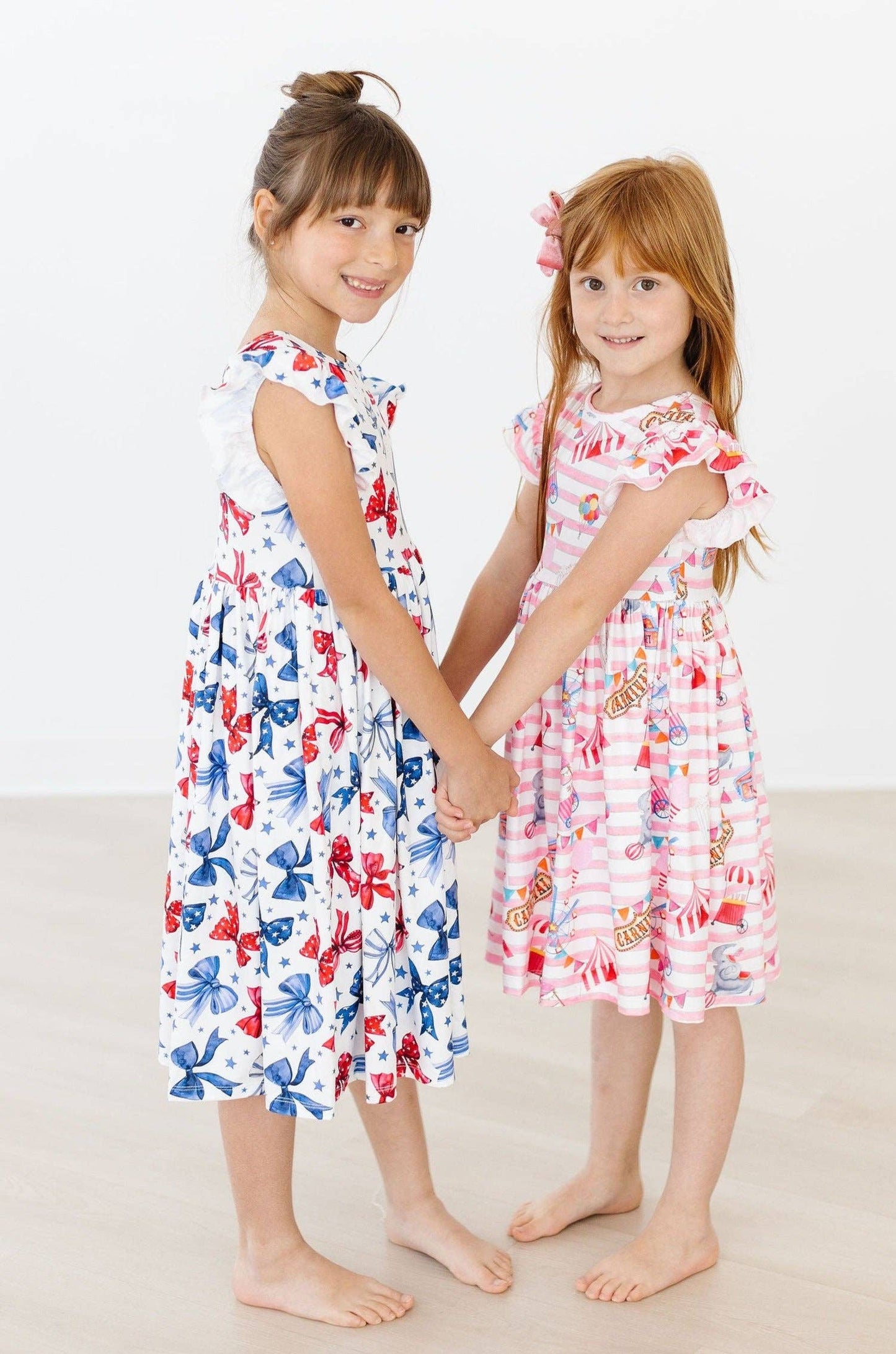Born to Sparkle Flutter Sleeve Twirl Dress: Mila Fl
