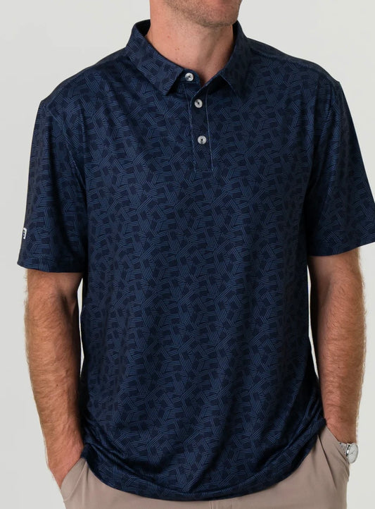 Stars And Stripes Navy Performance Polo Burlebo