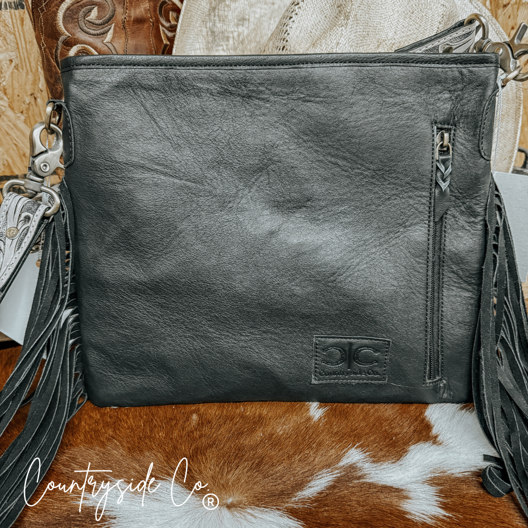 Rodeo Square Cowhide Checkered Purse countryside