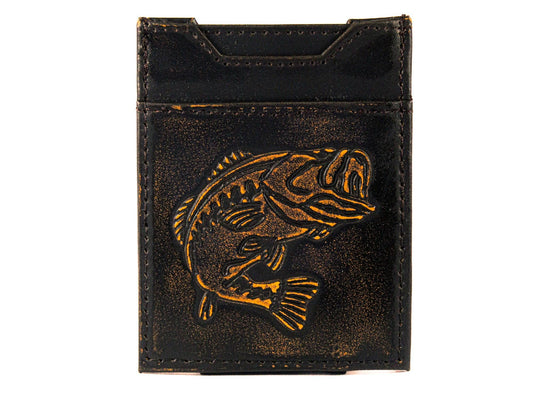 Bass Burnished Leather Zep Magnetic Front Pocket Wallet