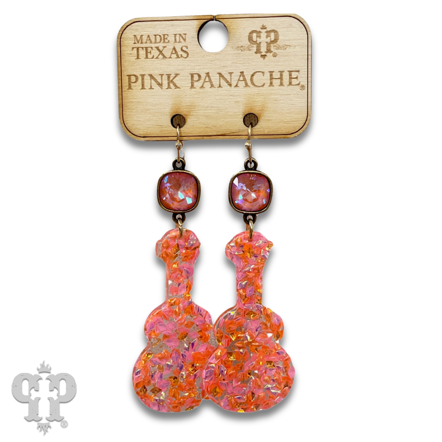 Acrylic earring with Austrian crystal - LC: Blue