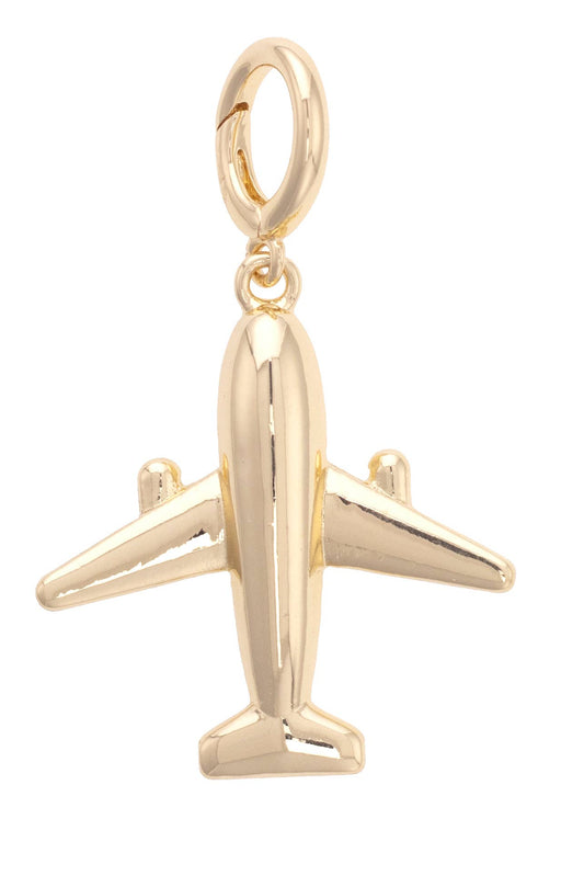 Jet Setter Pendant Charm in Shiny Gold