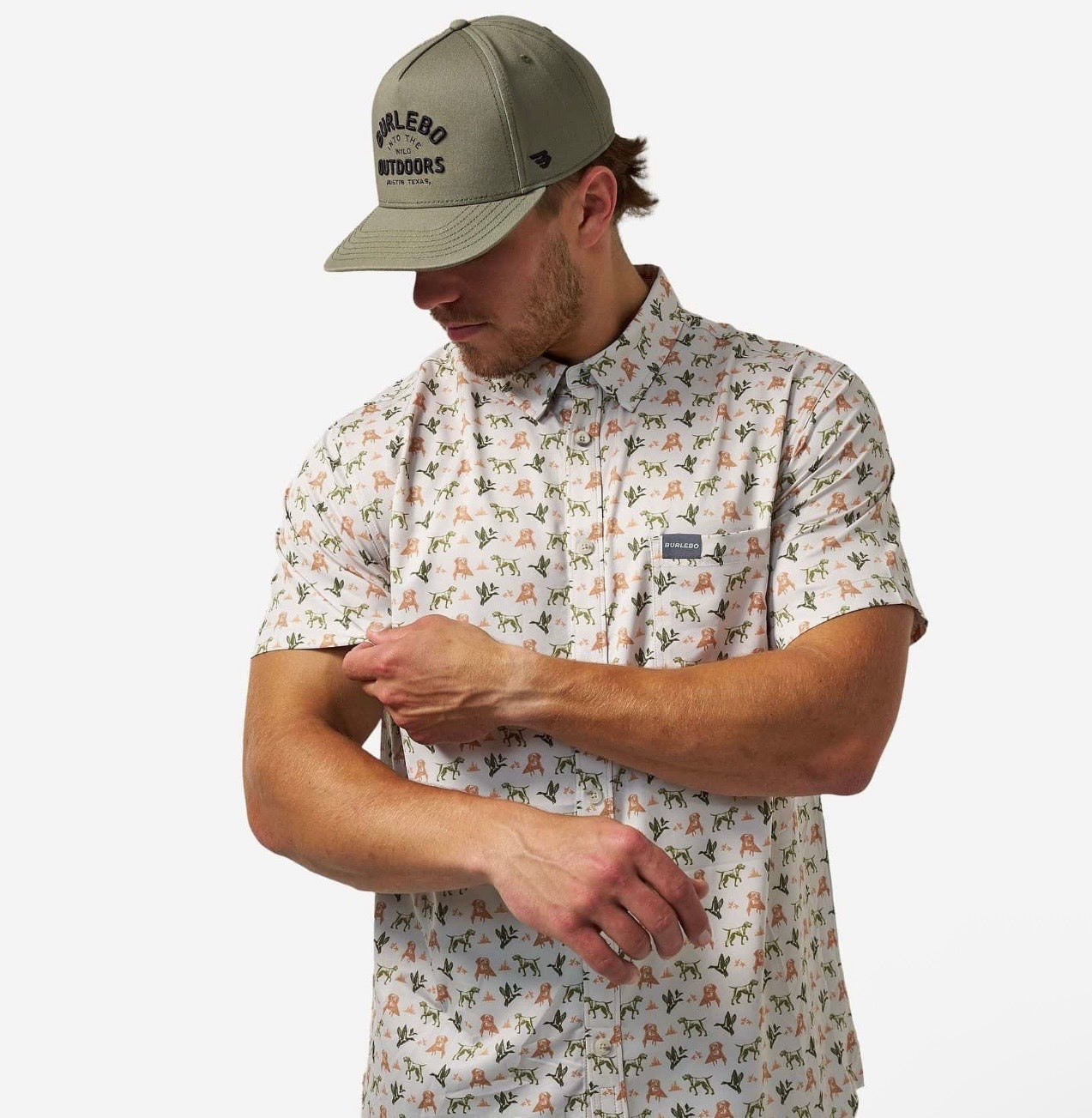 MALLARD DUCK DOG PERFORMANCE BUTTON UP Burlebo PBU-MDD Fl