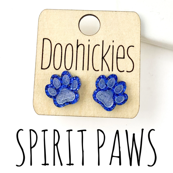 Paw Stud Earrings: Maroon Glitter Doohickie