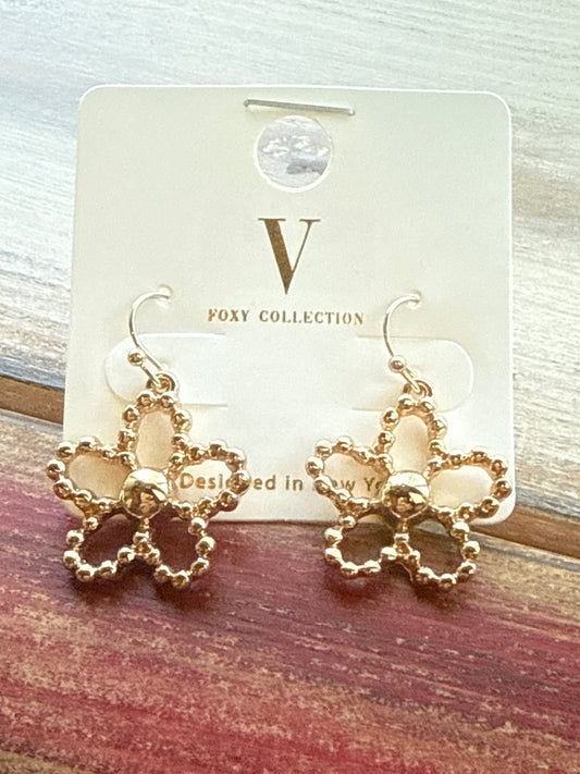 Metal Flower V Foxy Earrings