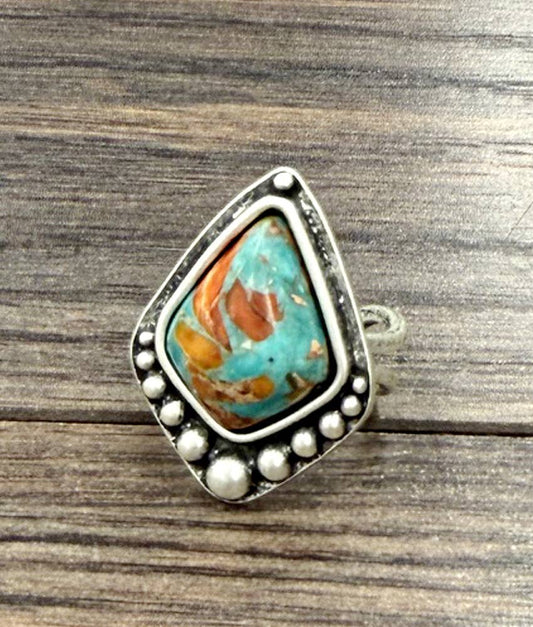 Western 1.2” Gemstone Adjustable Ring 750580