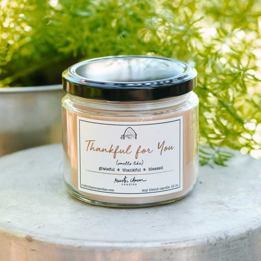 Thankful for You Candle (Pecan Pie)- rustic charm