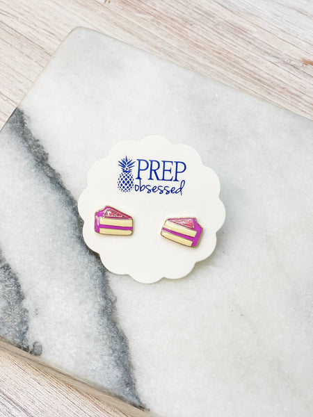 Birthday Cake Signature Enamel Stud Earrings Prep Obsessed