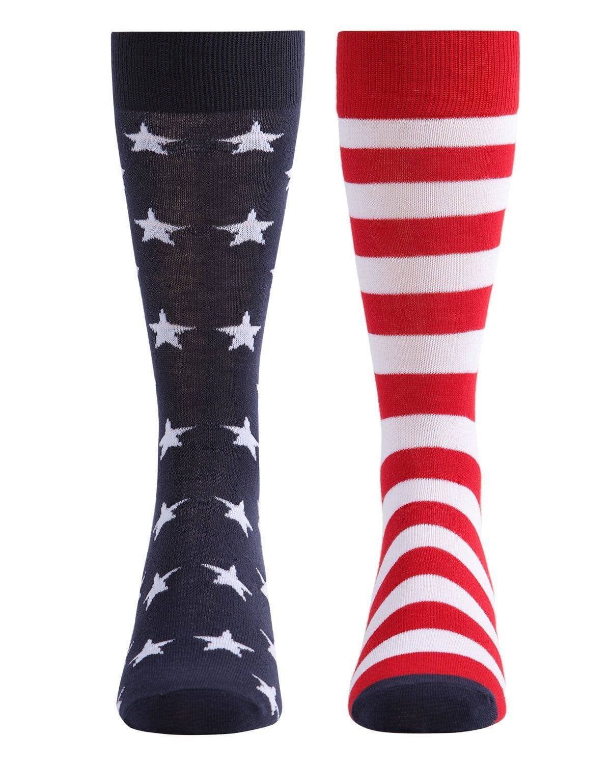 MeMoi Stars and Stripes  Ladies Crew Socks: Navy / 9-11 Inf Class