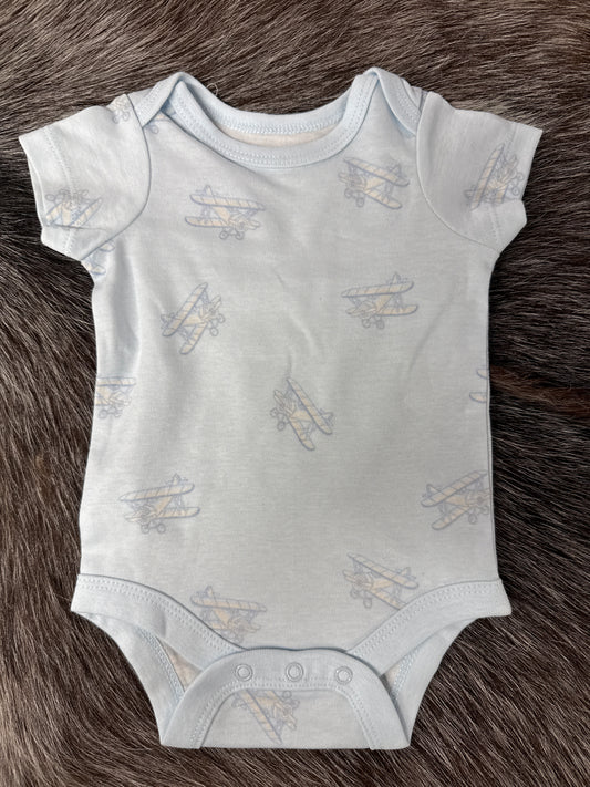 Airplanes Light Blue Boys onesie