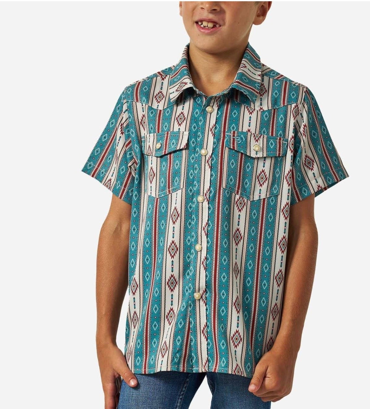 The Abbott Youth Performance Western Shirt Pearl Snap Tx/Fl Y-PWS-ABBT