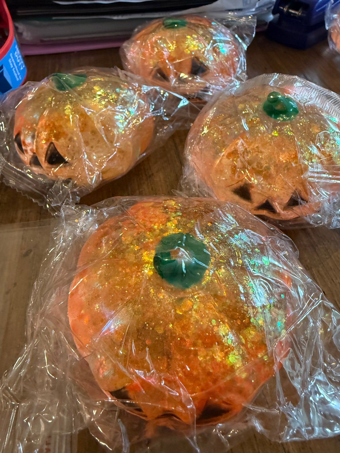 Halloween Squishy Glitter Pumpkin Toy