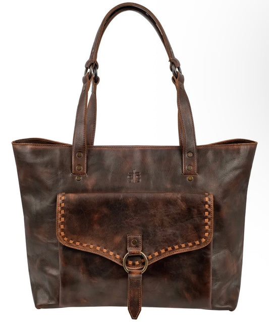 Bandera Chocolate Sts Ranchwear Leather Carry All Tote STS34011