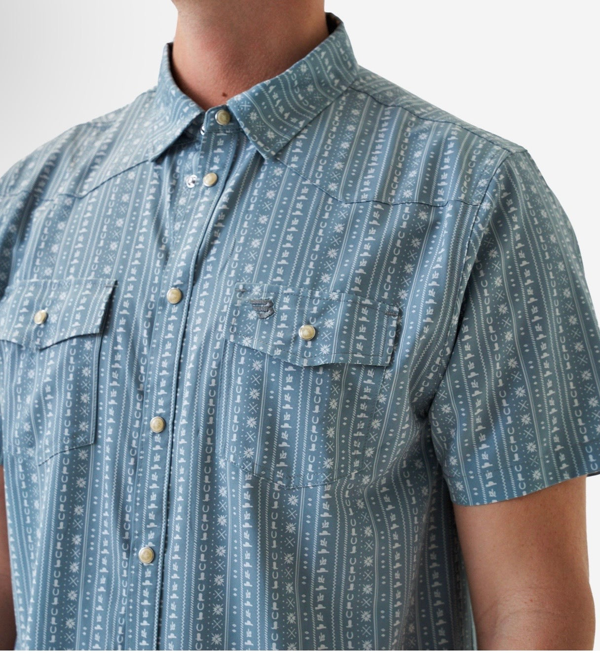 Ranch Sage Performance Western Pearl Snap Shirt Burlebo Tx/Fl