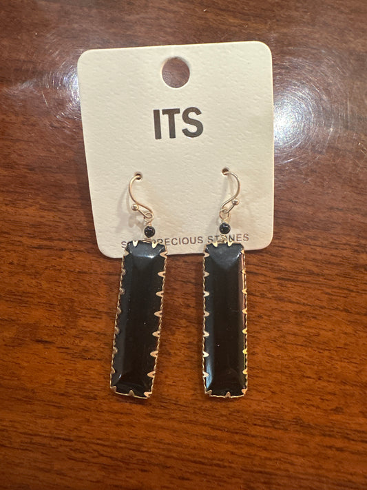 Black & Gold Rectangle Dangle