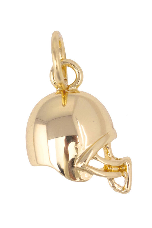 Football Helmet Charm in Shiny Gold Canvas