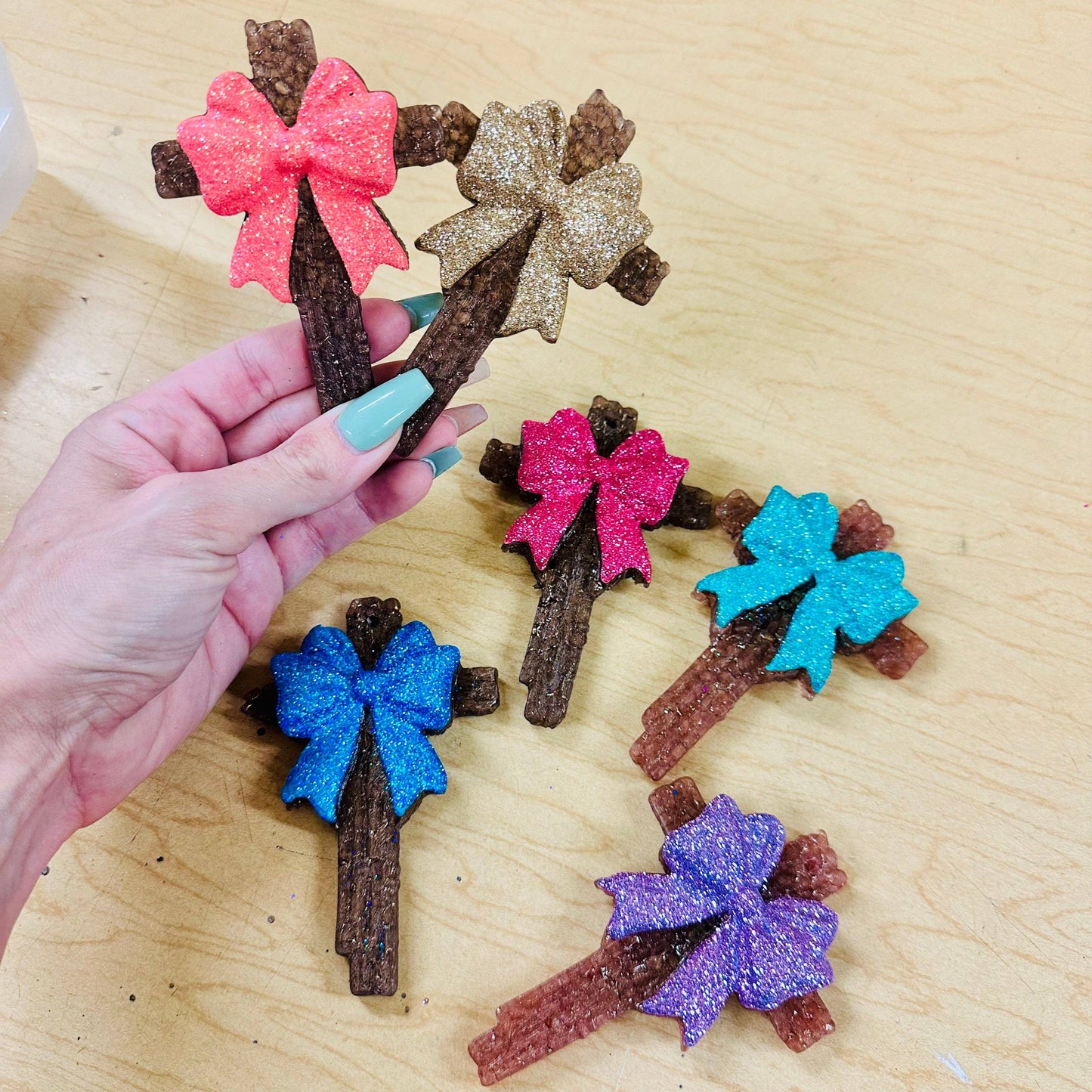 3D Cross with Bow Car Freshie:  Southern C
