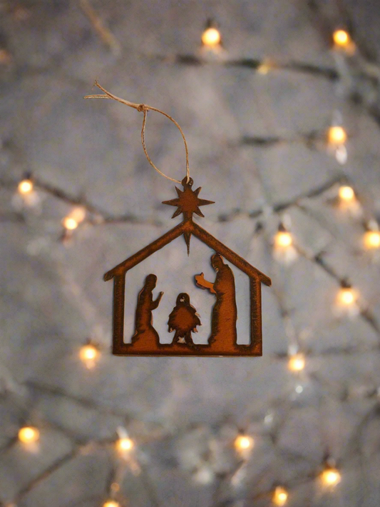 Nativity Rustic Iron Metal Christmas Ornament Ironworks