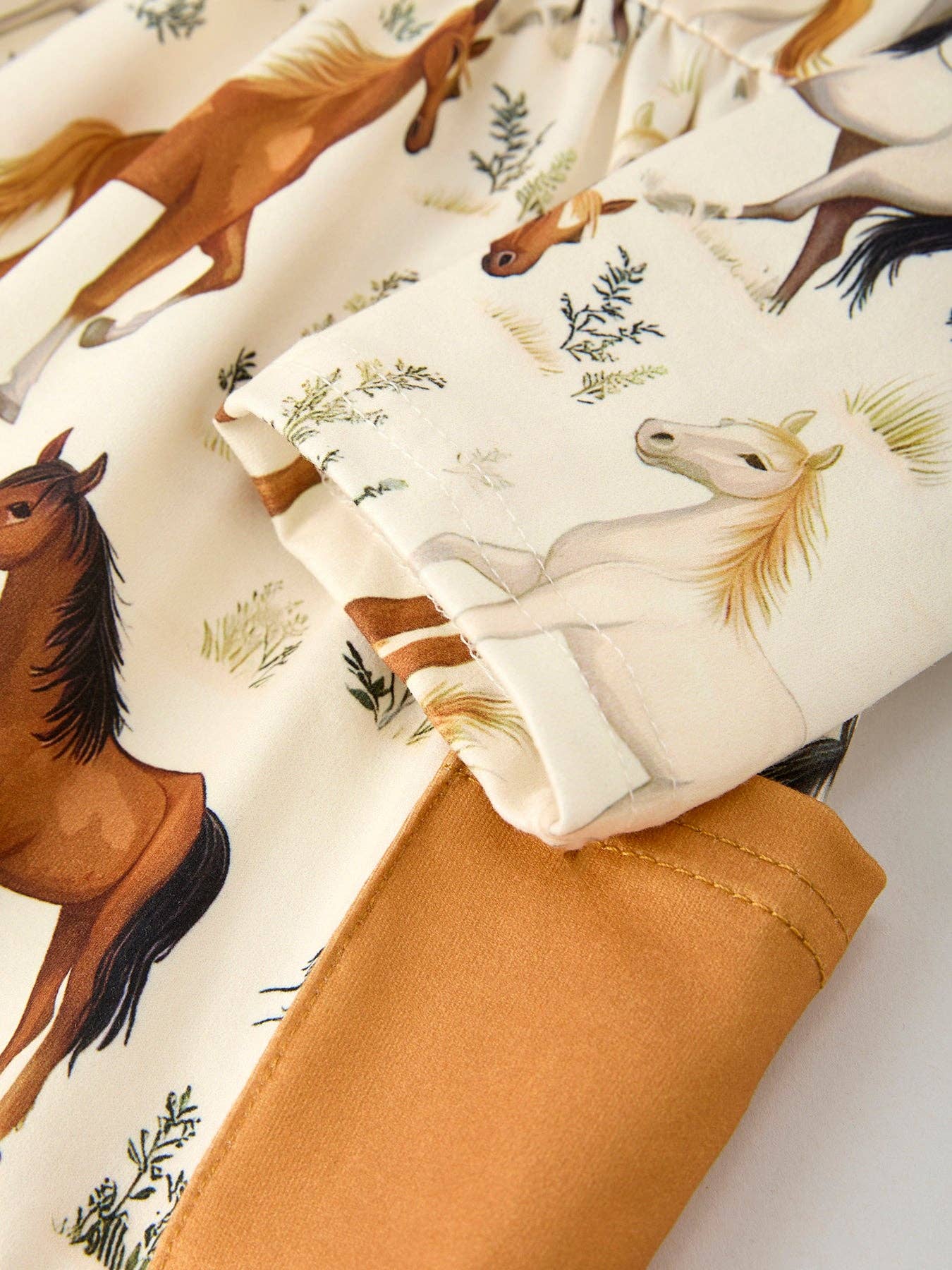 Western Horse Print Long Sleeve Dress Rylee