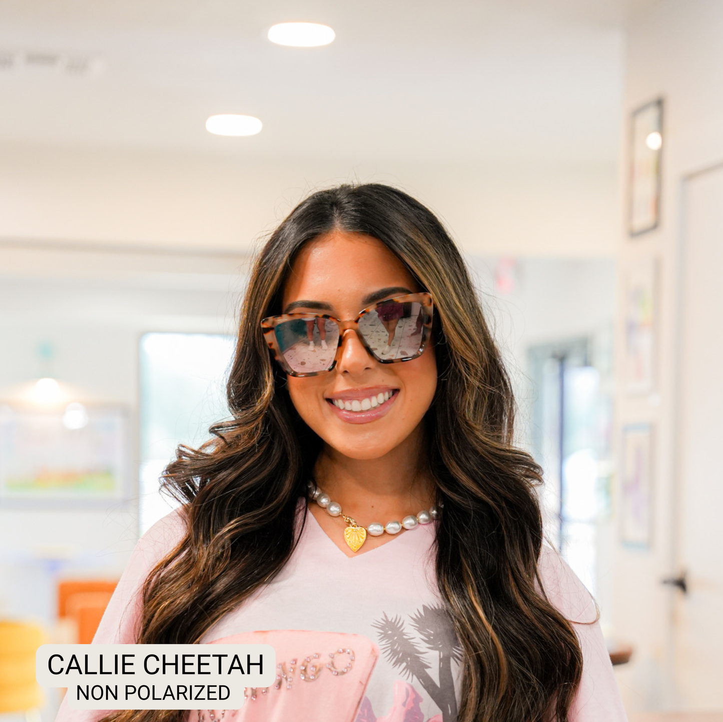 Callie - Medium Cat Eye Sunglasses: Cheetah FL Dax