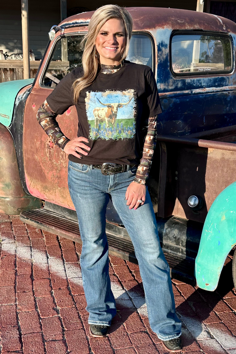 Somewhere In Texas Mesh Top: S