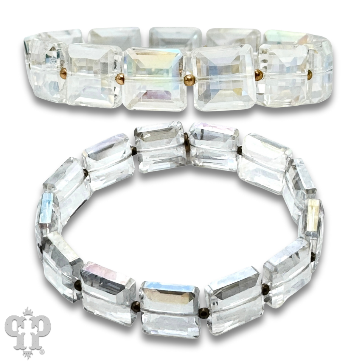 Faceted square bead bracelet - LC: Pink