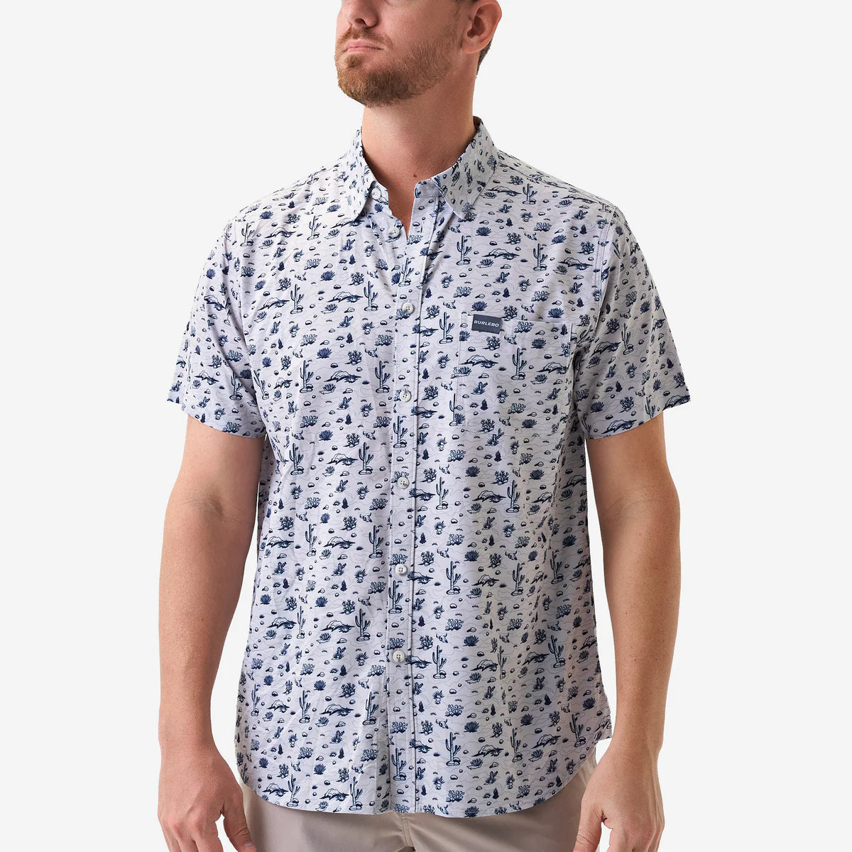 Out West Cream Burlebo Performance Button Up Tx/ Fl