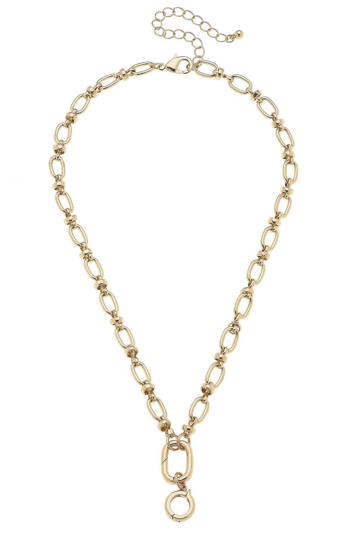Lilah Cable Link Charm Necklace Base in Shiny Gold Canvas