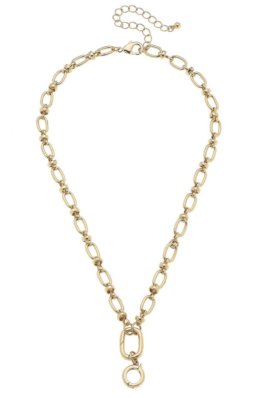 Lilah Cable Link Charm Necklace Base in Shiny Gold Canvas
