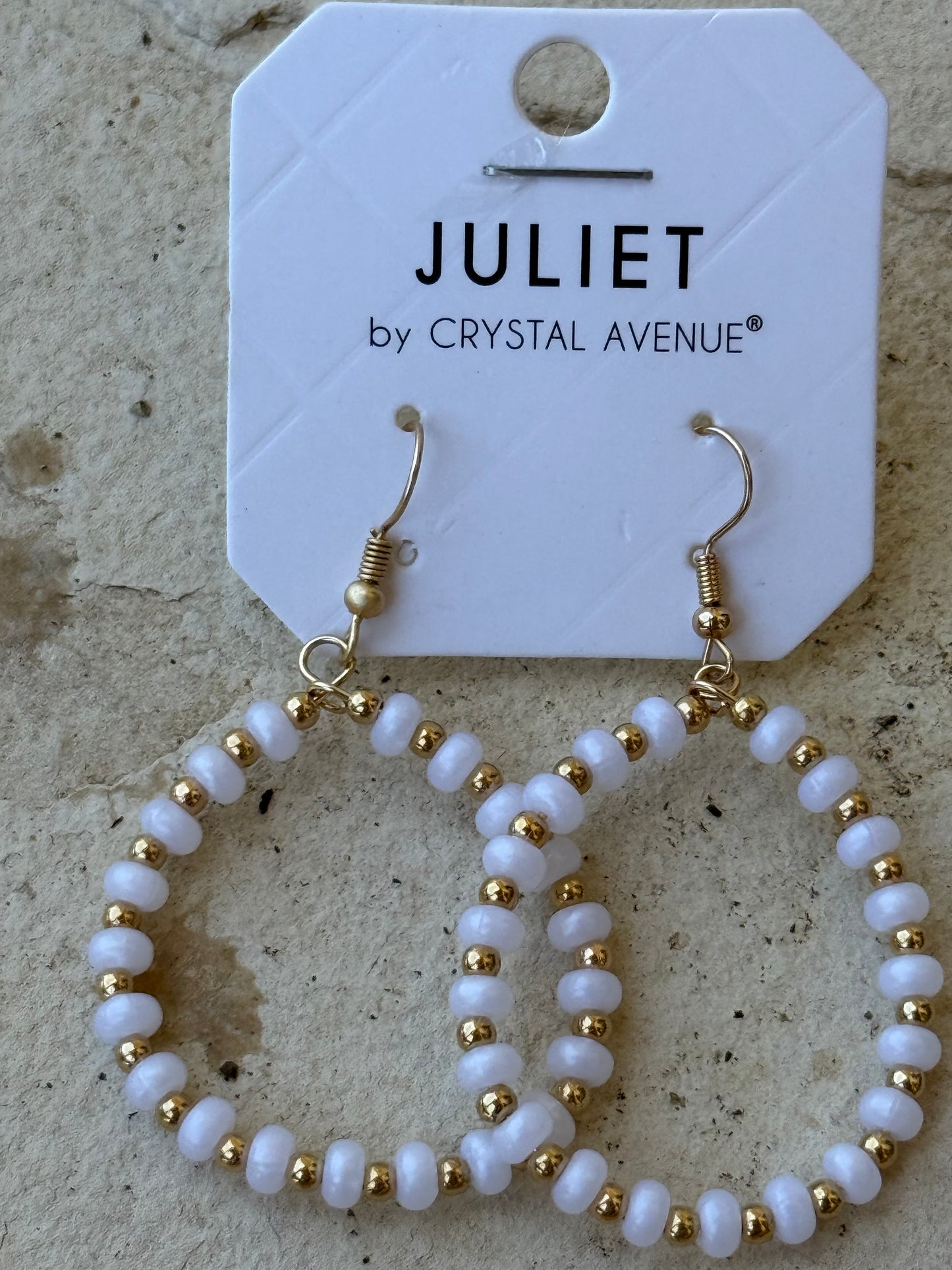 Pearl and Gold Seed Bead Drop Juliet Earrings