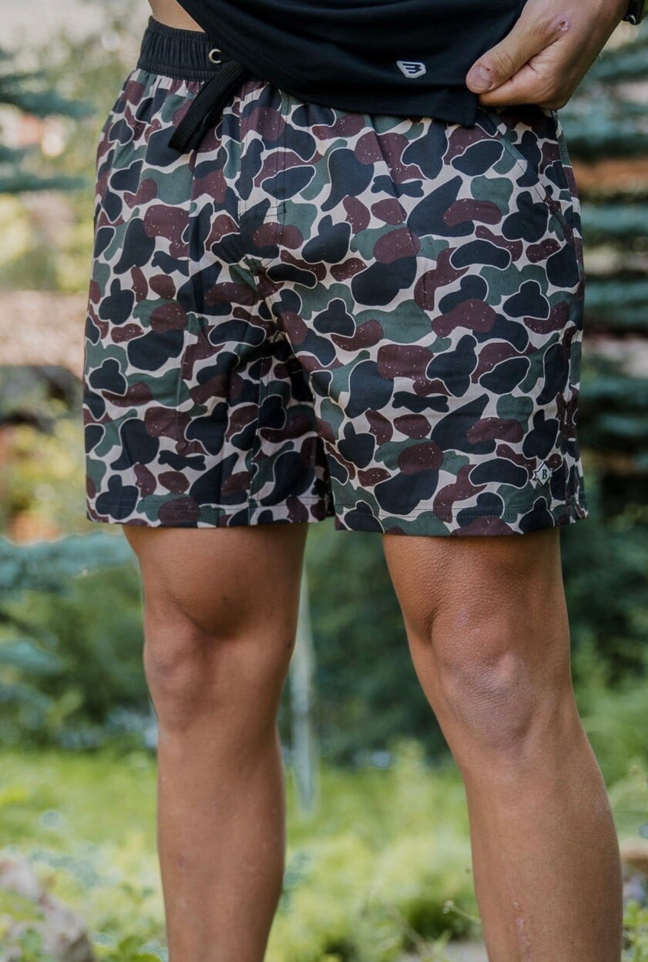 Athletic Shorts Gauge Camo with Black Liner 7” Burlebo