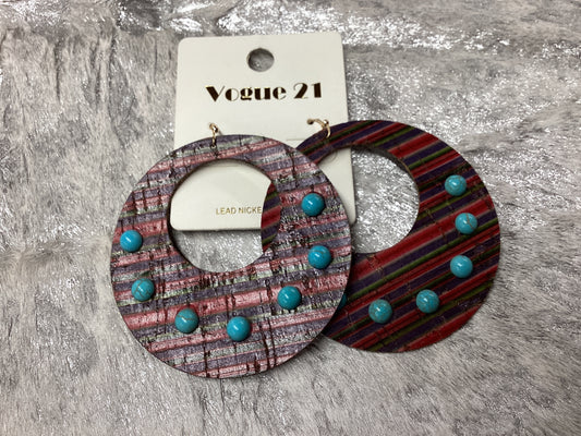 Round multi w/ Turquoise dots earrings