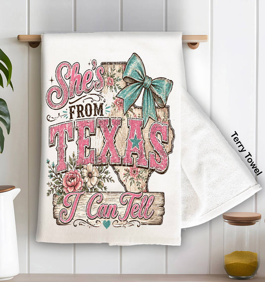She's from Texas I Can Tell Kitchen Terry Towel Avery