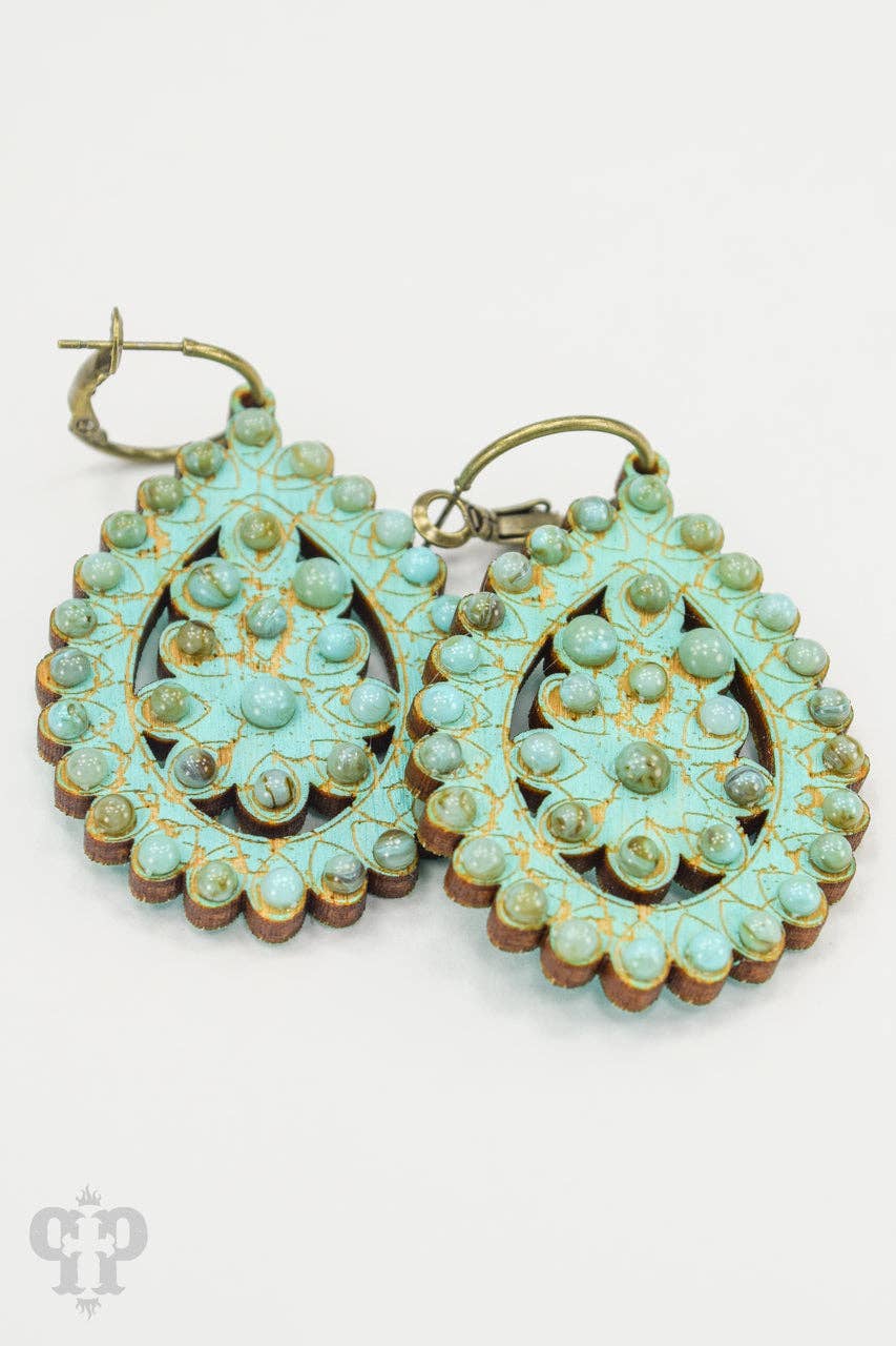 Santa Fe teardrop earring, small size: Light Colorado Or Pearl White PP