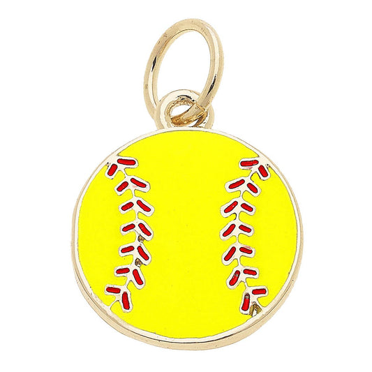 Softball Enamel Charm Canvas