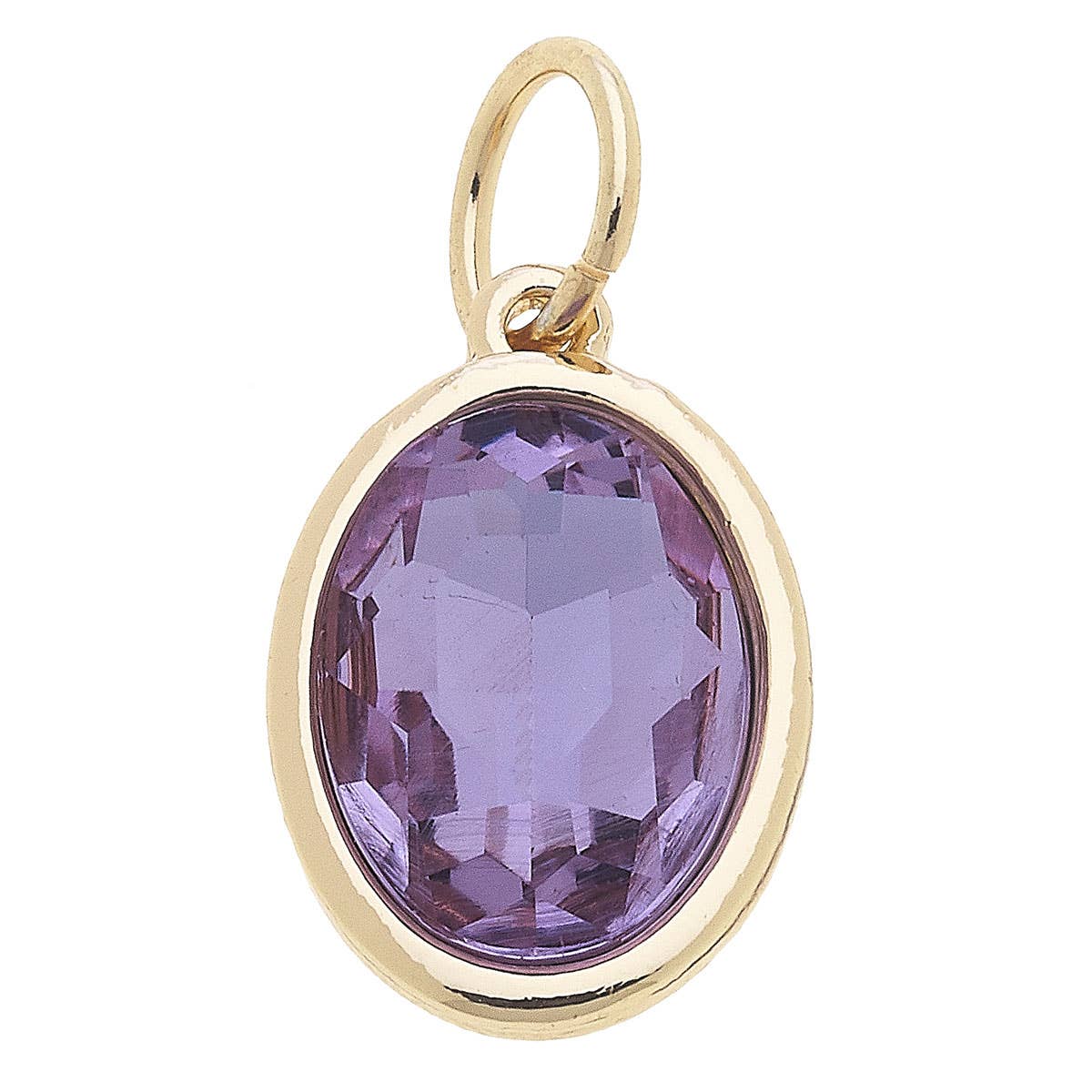 Glass Birthstone Charm: April / "Diamond" Clear canvas